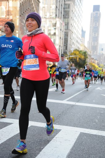 Trying to ignore the pain and instead focusing on the crowd presence as we run through the five New York boroughs.