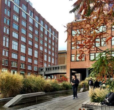 Waiting for the sun to set at the High Line.